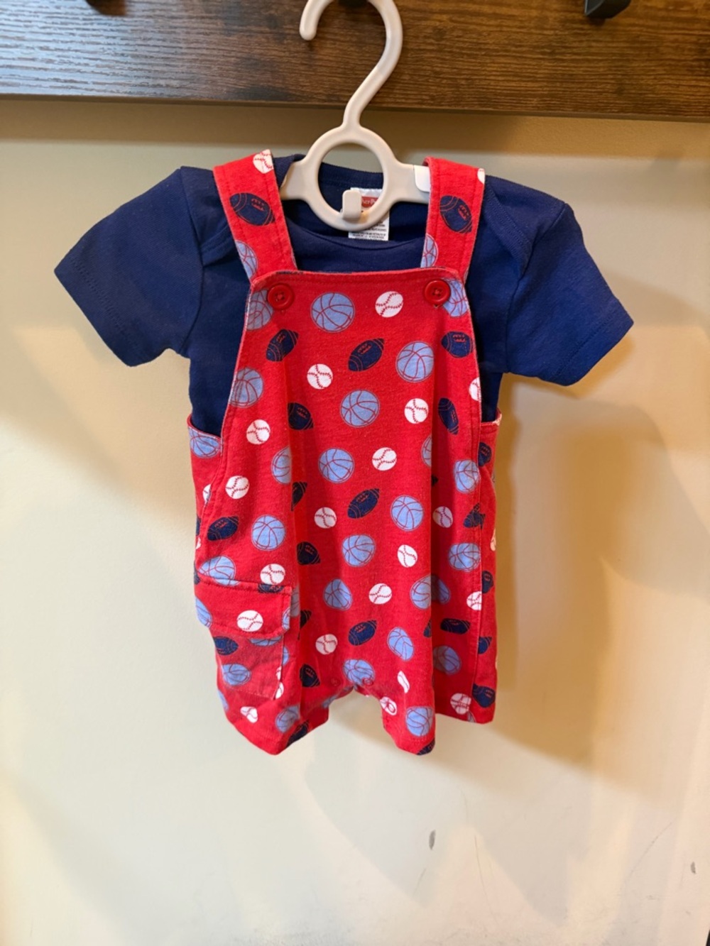 Fisher-Price Baby Boys Sports Overall Romper Size 6-9 Months